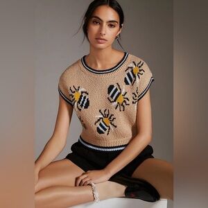 Anthropologie Maeve Sarah Gordon Bumblebee Sweater Vest (Size M)